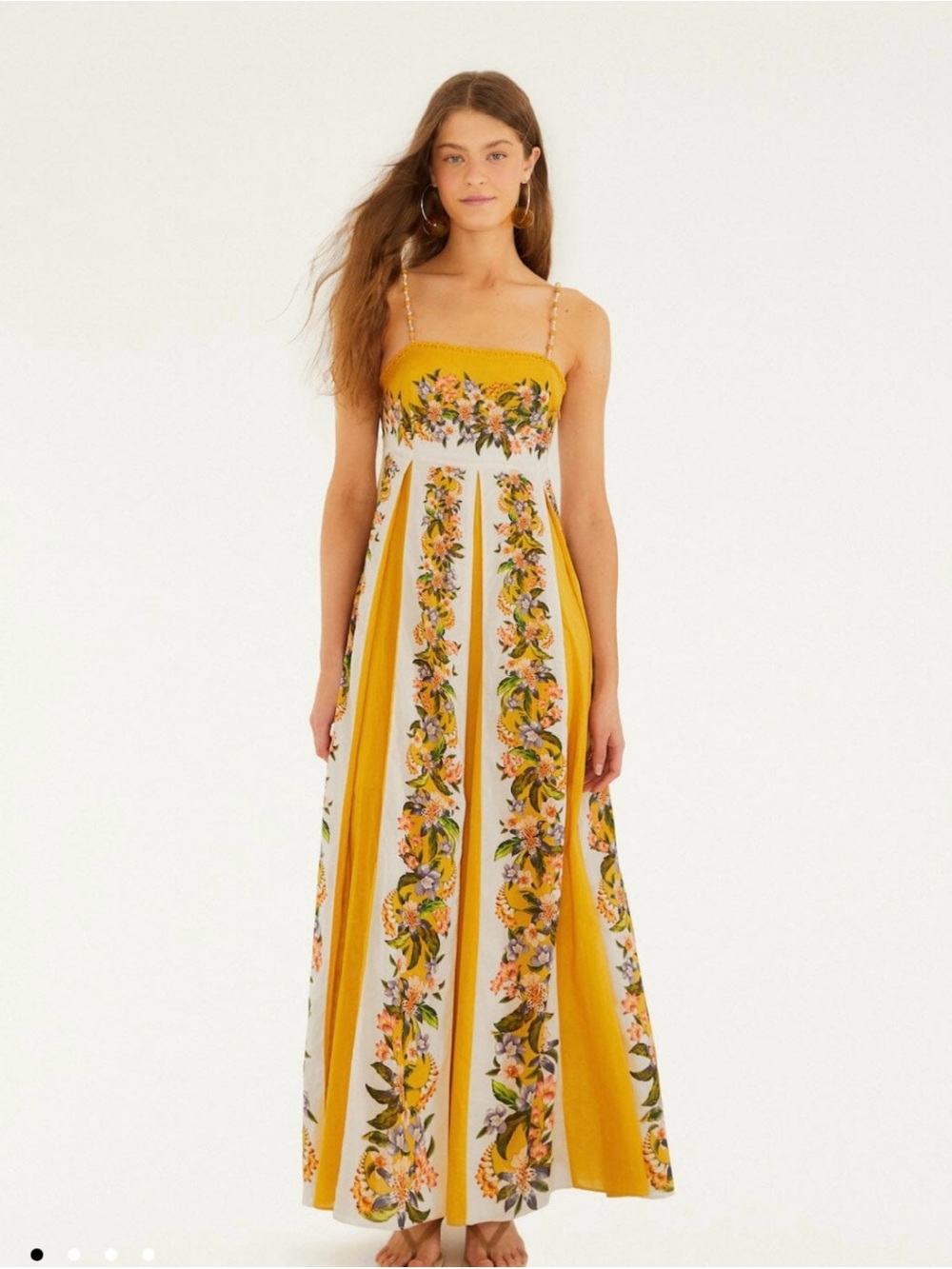 FARM Rio Sand Hilo Stripes Maxi Dress
